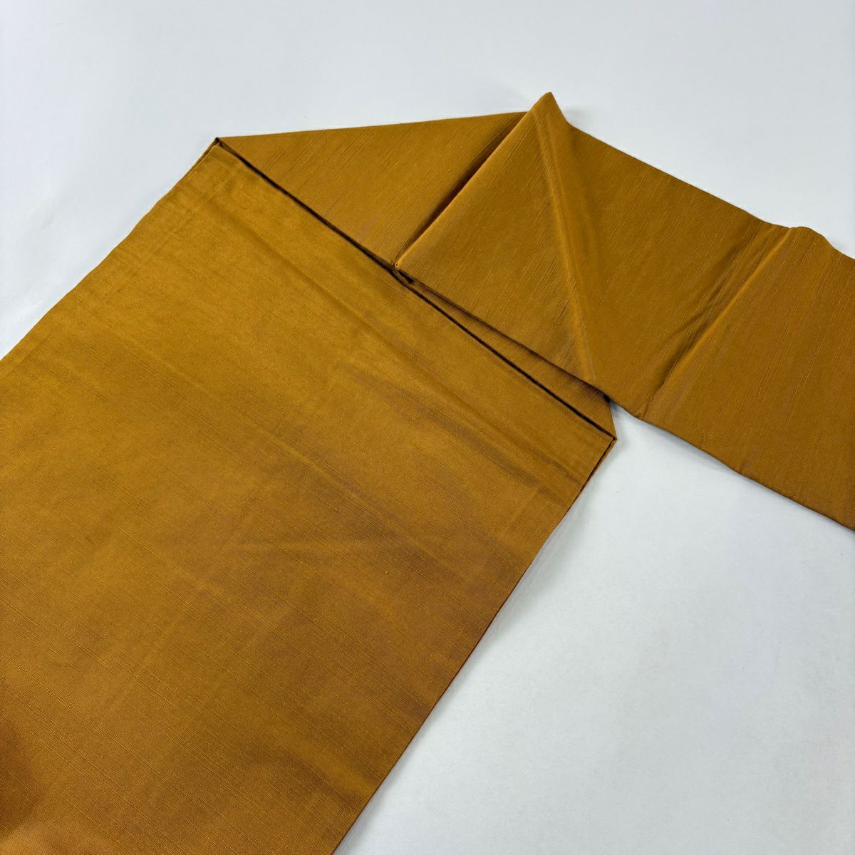 【美品】名古屋帶 名品級 紬織織地 拉克達 人物 山吹茶 純蠶絲