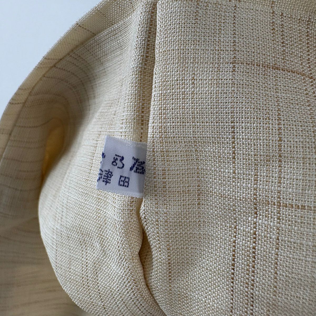 【美品】名古屋帶 名品級 鈴乃屋 枝花 蟹 米色 純蠶絲