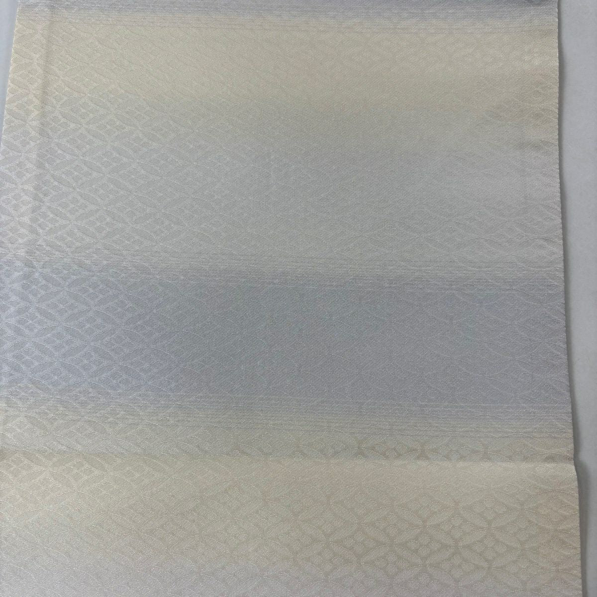 袋帶 名品級 松樹煙西陣間道 縞 金金箔 奶油 全通 純蠶絲