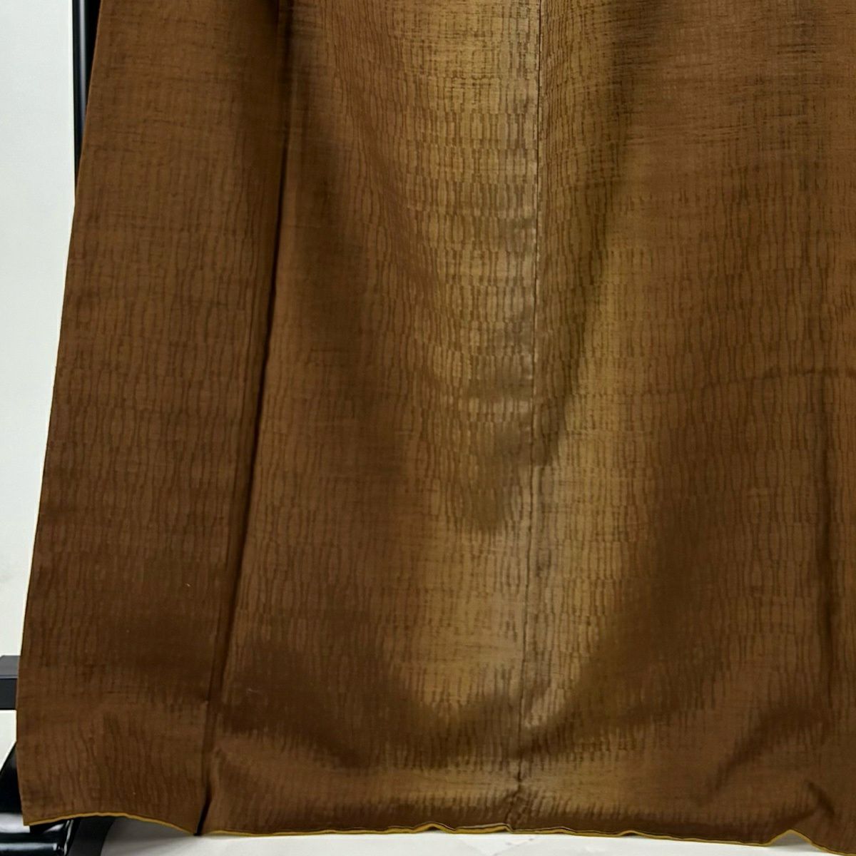 【美品】 小紋 身長173.5cm 袖長71cm L 雙層 大和 地紋 漸層 茶 純蠶絲 名品級
