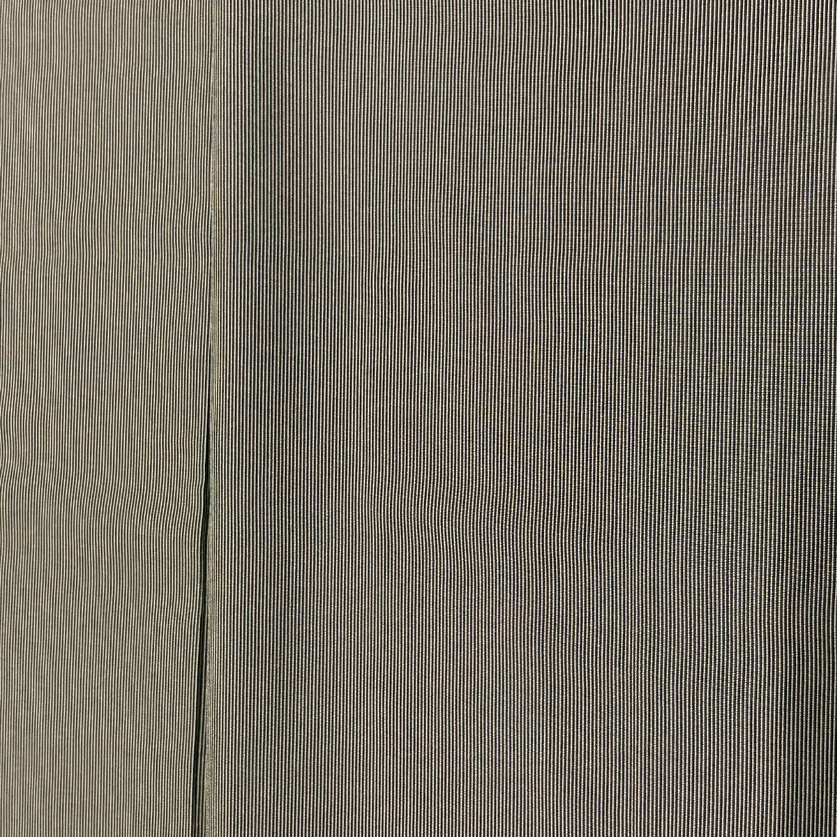 【美品】 江戶小紋 身長163.5cm 袖長68cm L 雙層 鈴乃屋 萬筋 灰綠 純蠶絲 名品級