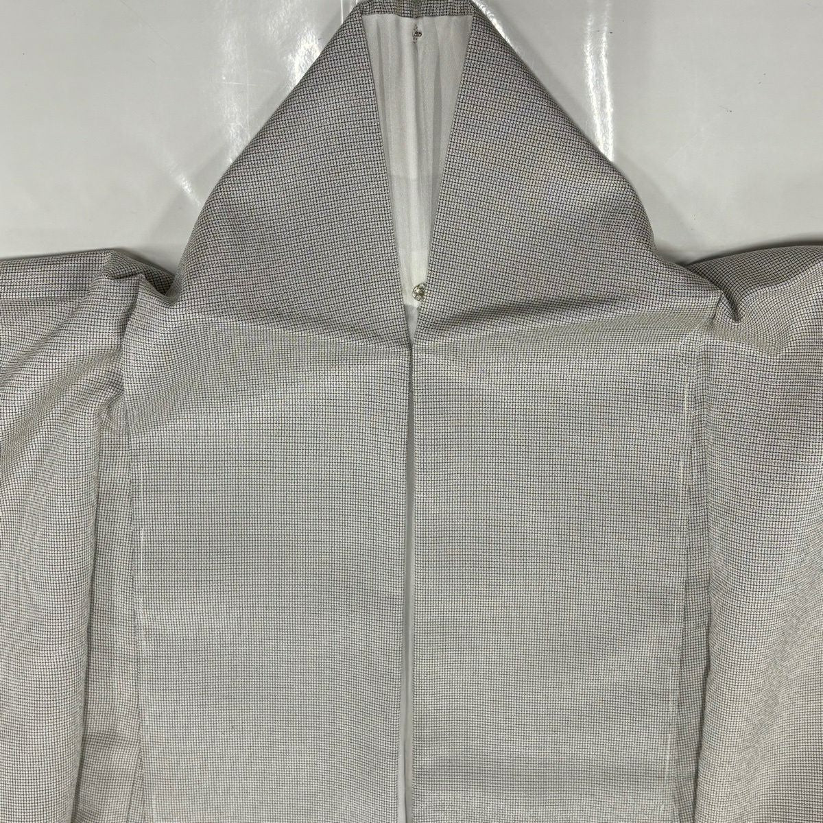 【美品】 付下 身長160cm 袖長66cm M 雙層 紬織織 雪輪 漸層 灰色 純蠶絲 名品級