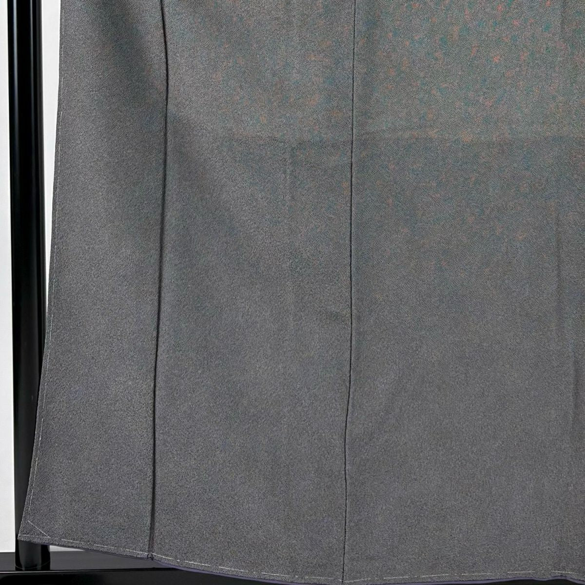 【美品】 江戶小紋 身長157.5cm 袖長64.5cm M 雙層 鮫 灰紫 純蠶絲 名品級