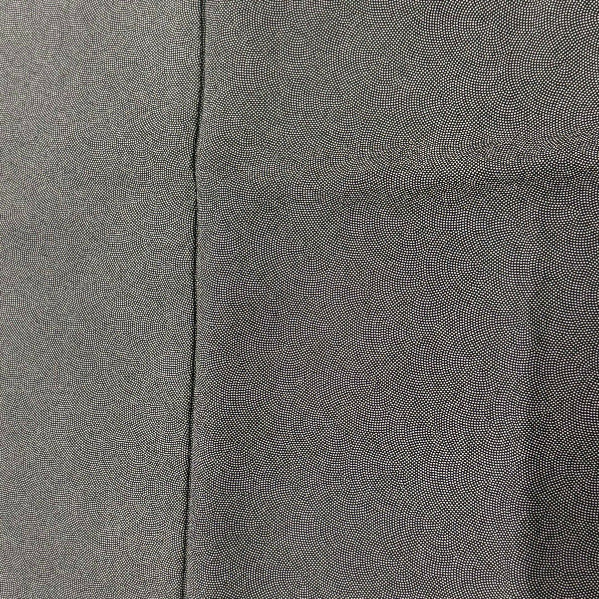 【美品】 江戶小紋 身長157.5cm 袖長64.5cm M 雙層 鮫 灰紫 純蠶絲 名品級