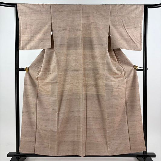 【美品】 紬織 身長158cm 袖長63.5cm S 雙層 野蠶絲 證書附帶 薄小豆 純蠶絲 逸品級