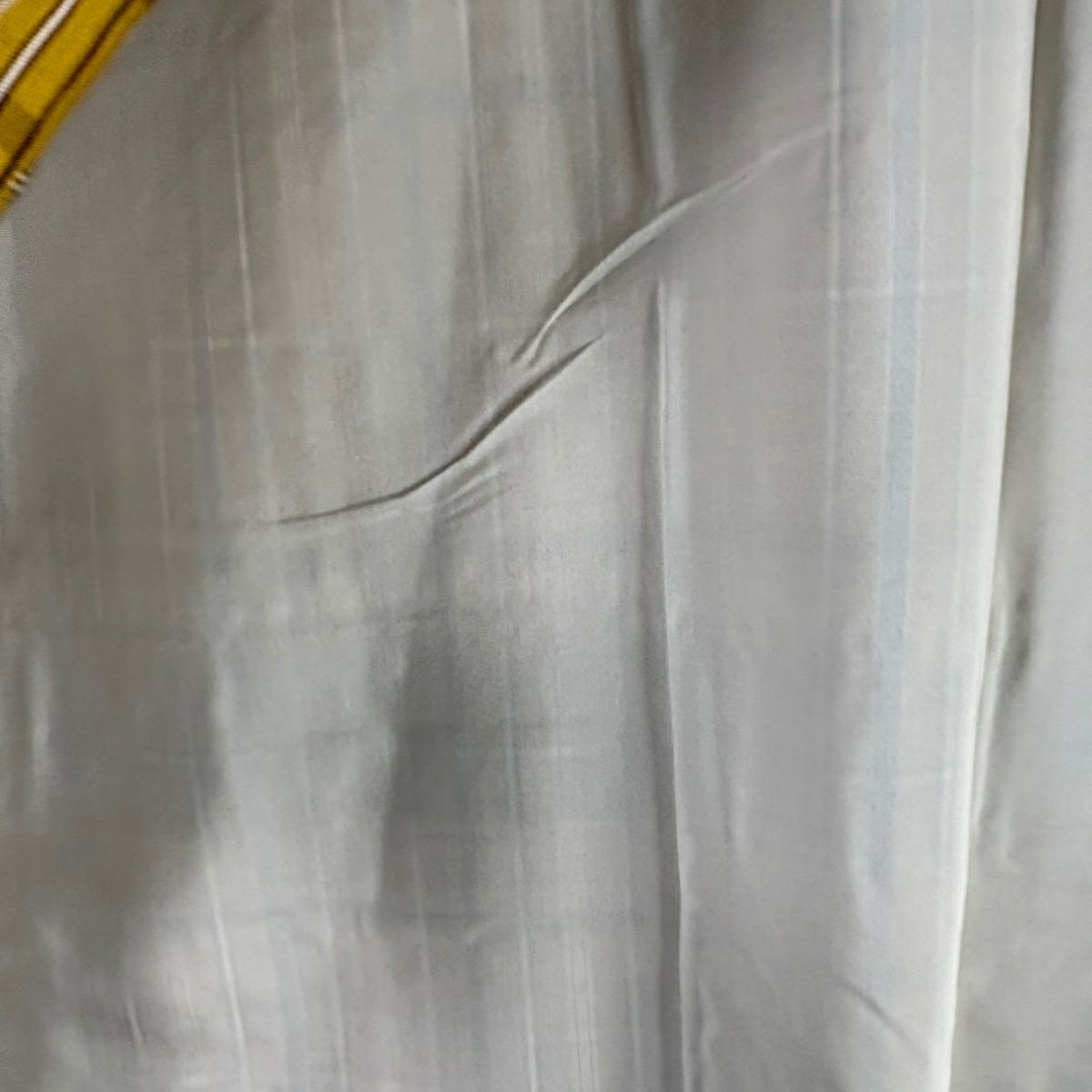 【美品】 紬織 身長161cm 袖長67.5cm L 雙層 格子 山吹茶 純蠶絲 逸品級
