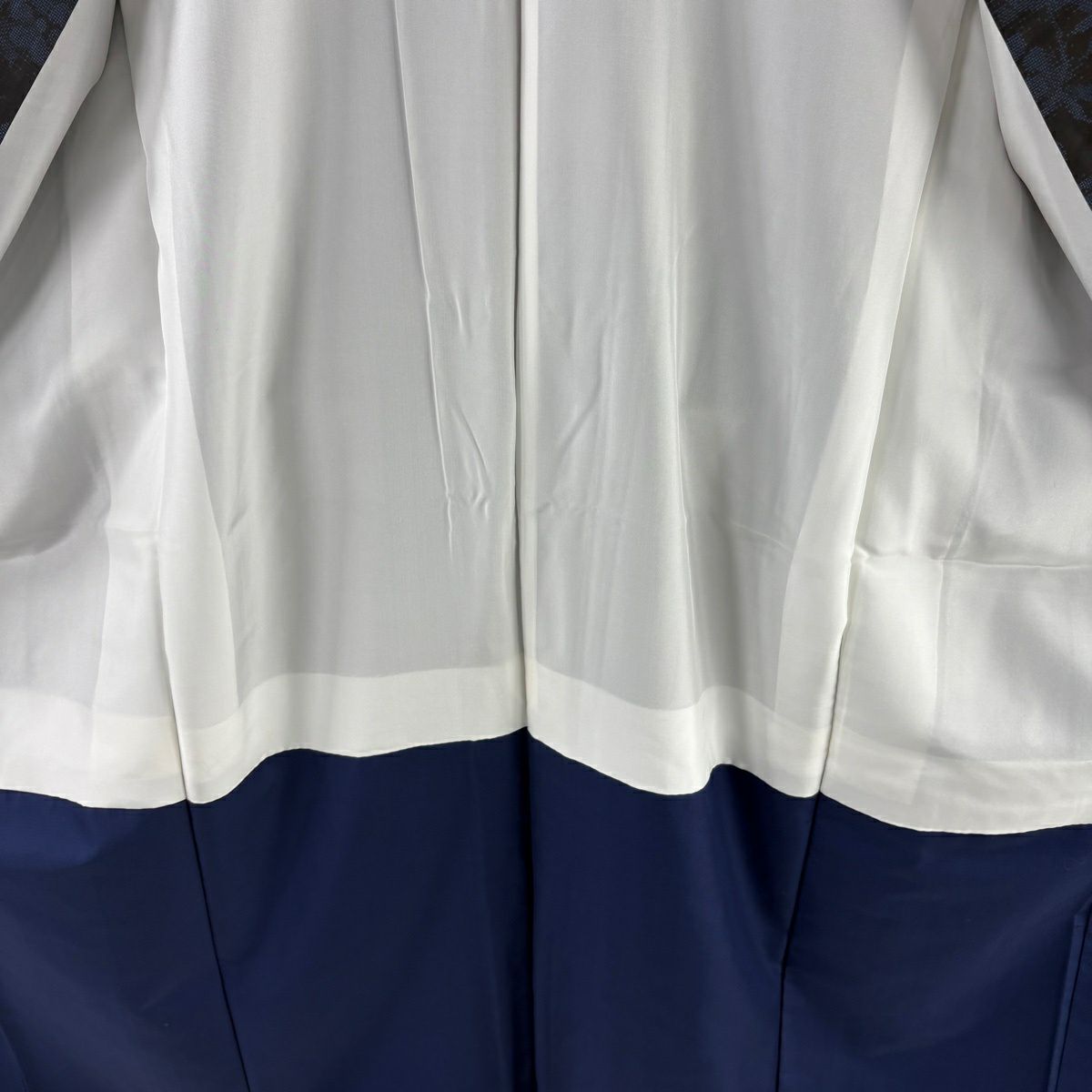 【美品】 大島紬織 身長156.5cm 袖長63.5cm S 雙層 都喜ヱ門 證書附帶 蘆藤 深藍 純蠶絲 逸品級