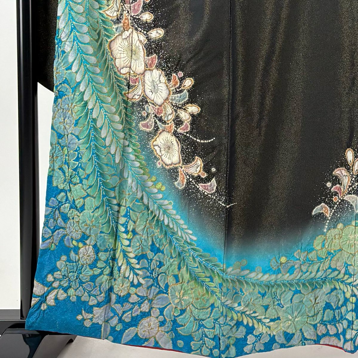 振袖禮服 身長161.5cm 袖長68cm L 雙層 辻花染 金銀彩 漸層 黑 純蠶絲 逸品級