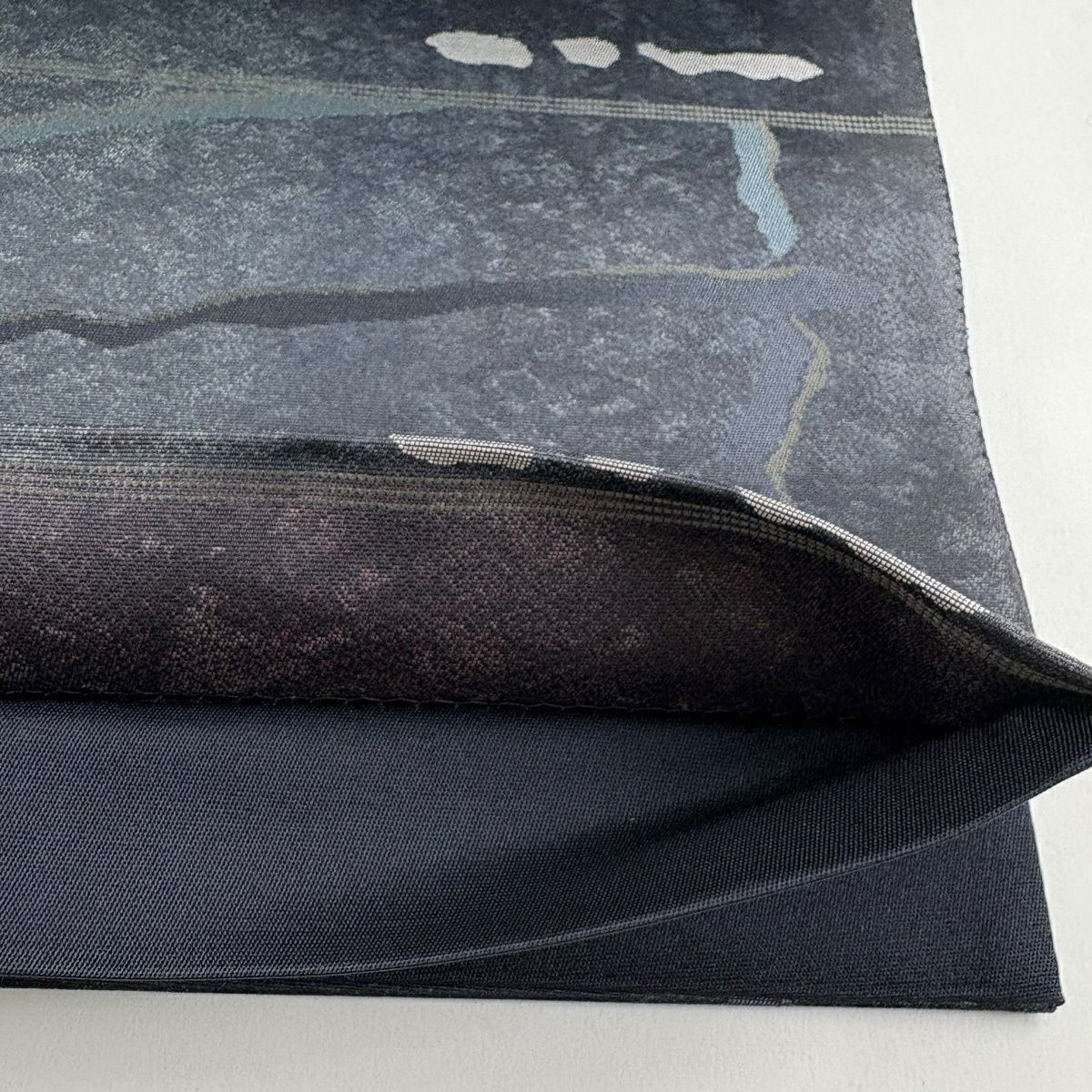 【美品】 袋帶 逸品級 證書齊全 木野織物 幾何圖案 金金箔 青灰 六通 純蠶絲