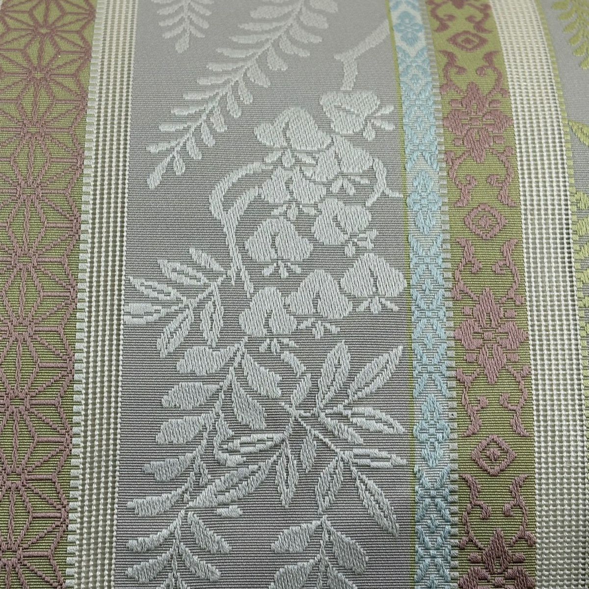 【美品】名古屋帶 逸品級 證書齊全 博多織 献美 藤 麻葉 小豆 純蠶絲