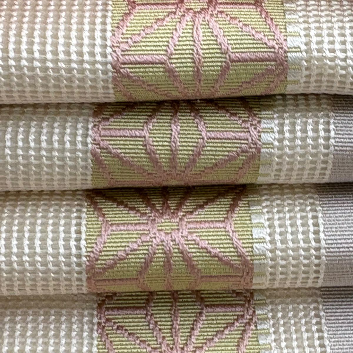 【美品】名古屋帶 逸品級 證書齊全 博多織 献美 藤 麻葉 小豆 純蠶絲