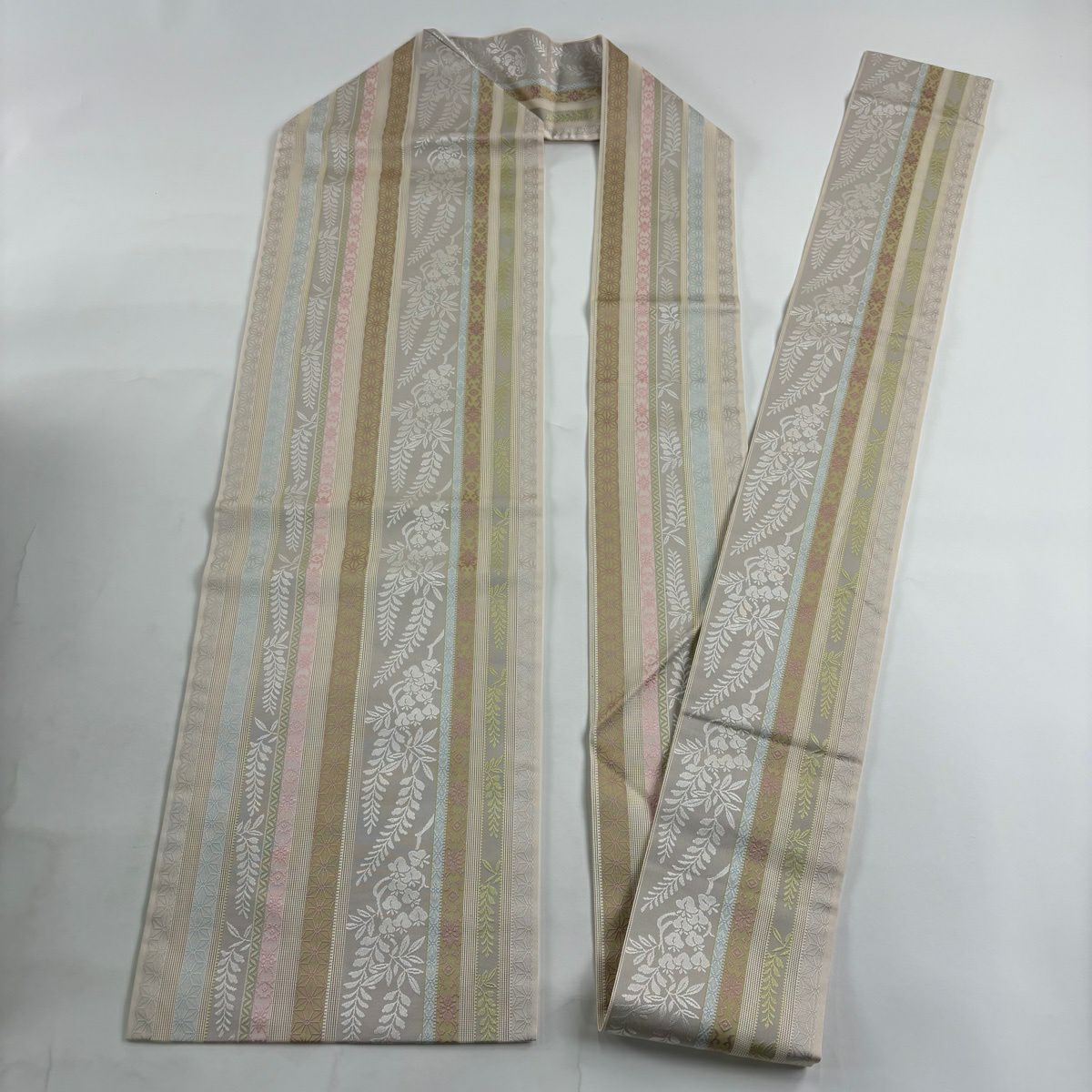 【美品】名古屋帶 逸品級 證書齊全 博多織 献美 藤 麻葉 小豆 純蠶絲