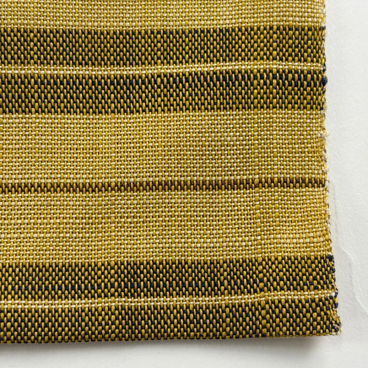 【美品】名古屋帶 逸品級 夏帶 八寸名古屋帶 松樹葉仕立 紬織織 格子 薄黃土 純蠶絲