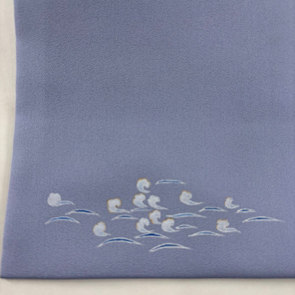 【美品】名古屋帶 逸品級 船 人物 金彩裝飾 漸層 紫 純蠶絲