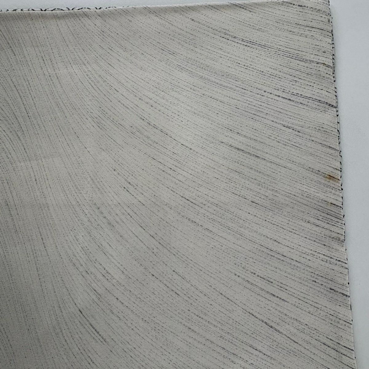 袋帶 逸品級 有職紋樣 青海波 刺繡 灰白 全通 純蠶絲