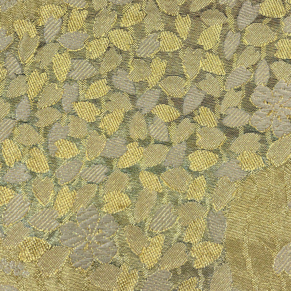 【美品】 袋帶 秀品級 櫻花花瓣 金絲 金金箔 金色 六通 純蠶絲