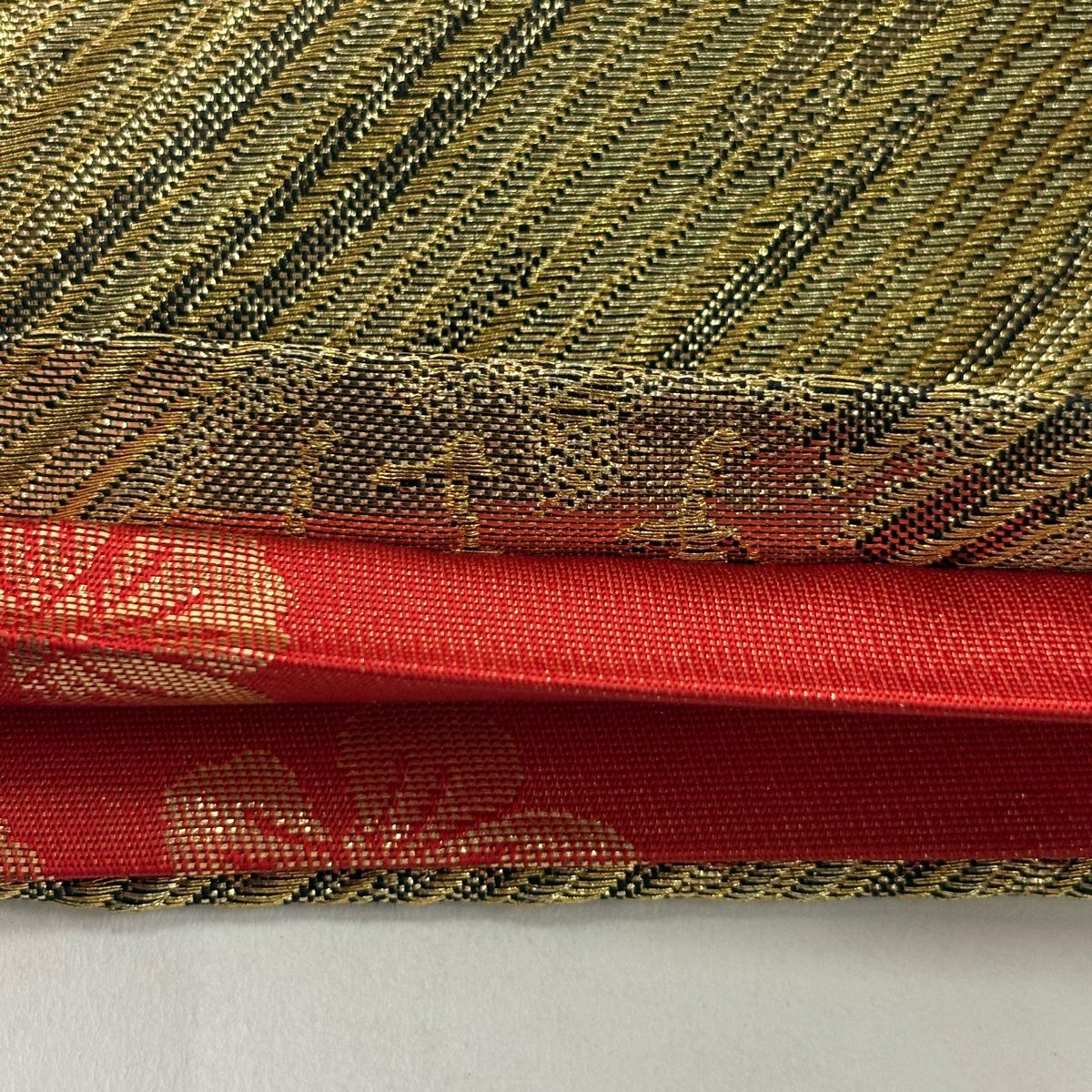 袋帶 秀品級 斜紋 金絲 金金箔 金 全通 純蠶絲