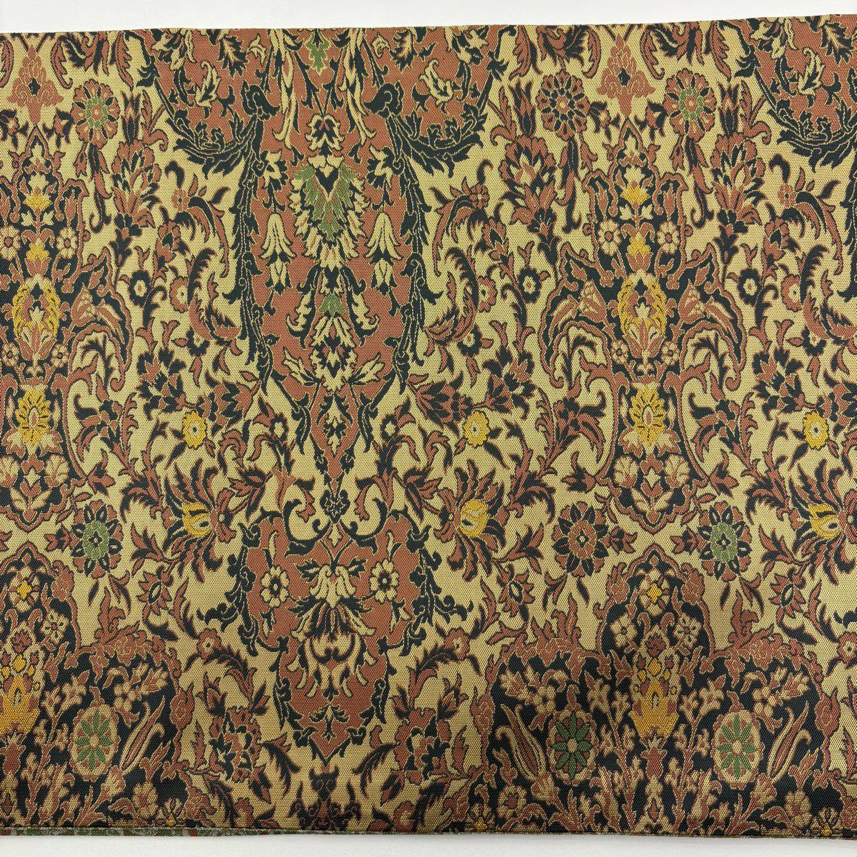 【美品】 袋帶 秀品級 落款あり 紹巴萬葉 草花紋 山吹茶 純蠶絲