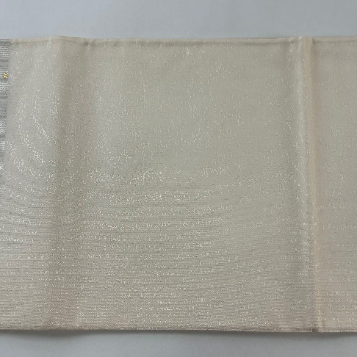 【美品】 袋帶 名品級 圓文 條紋 金銀絲 金金箔 米色 六通 純蠶絲