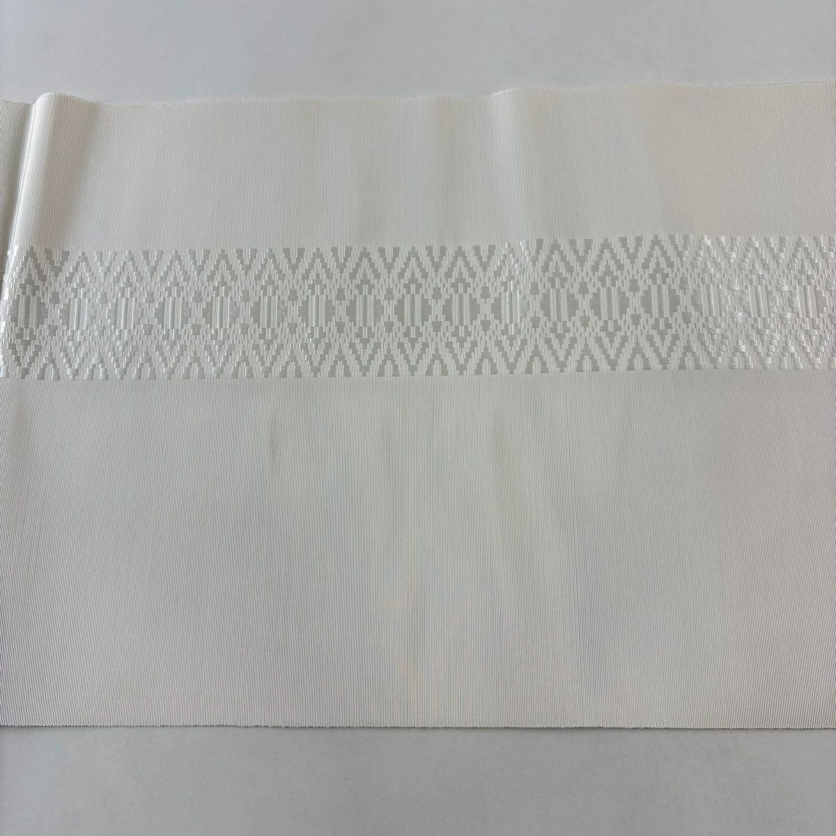 【美品】名古屋帶 名品級 證書齊全 博多織 八寸名古屋帶 献上紋 奶油色 純蠶絲