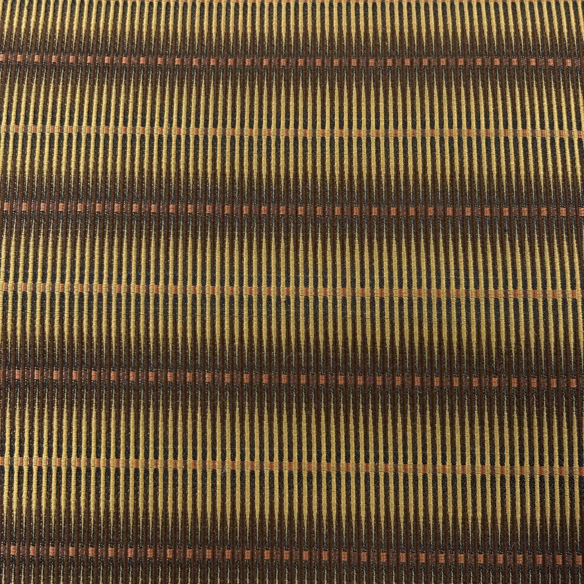 袋帶 秀品級 條紋 幾何圖案 茶 全通 純蠶絲