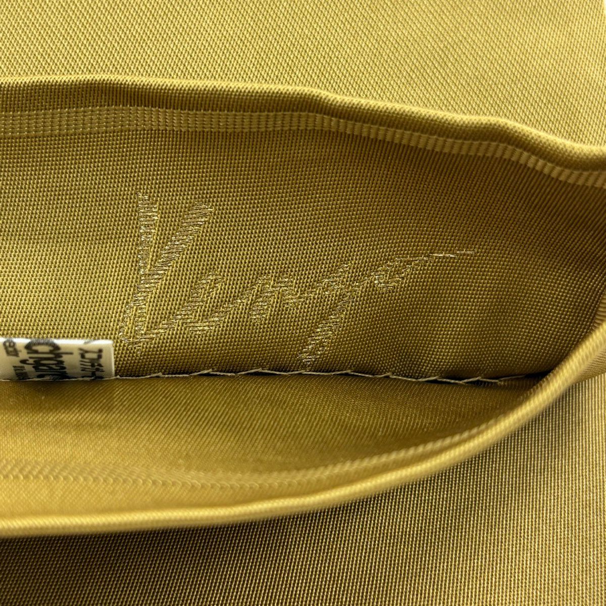 袋帶 秀品級 附有落款 櫻花花瓣 流水 刺繡 黃土色 六通 純蠶絲