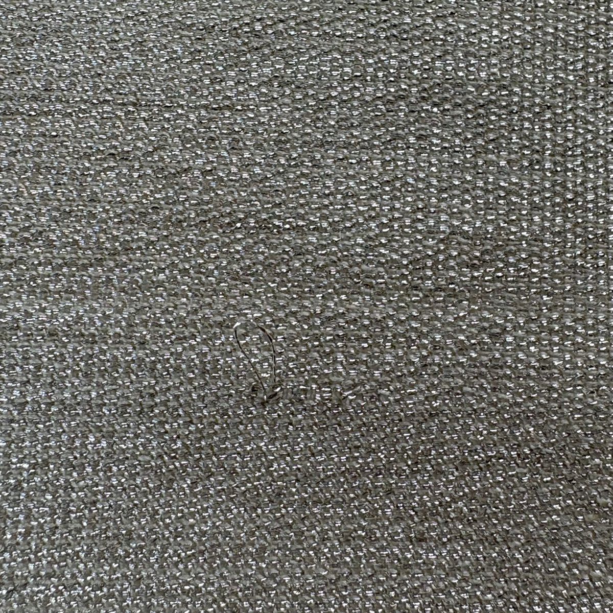【美品】 名古屋帶 優品級 八寸名古屋帶 松樹葉仕立 蘇江華紋 金絲 銀色 純蠶絲