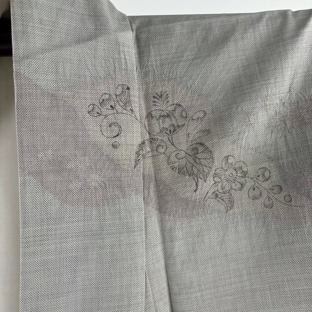 【美品】訪問服 身長159cm 袖長65.5cm M 雙層 袋帶套裝 大島紬織地 證書齊全 辻花染圖案 道長取 絞染 灰色 純蠶絲 優品級