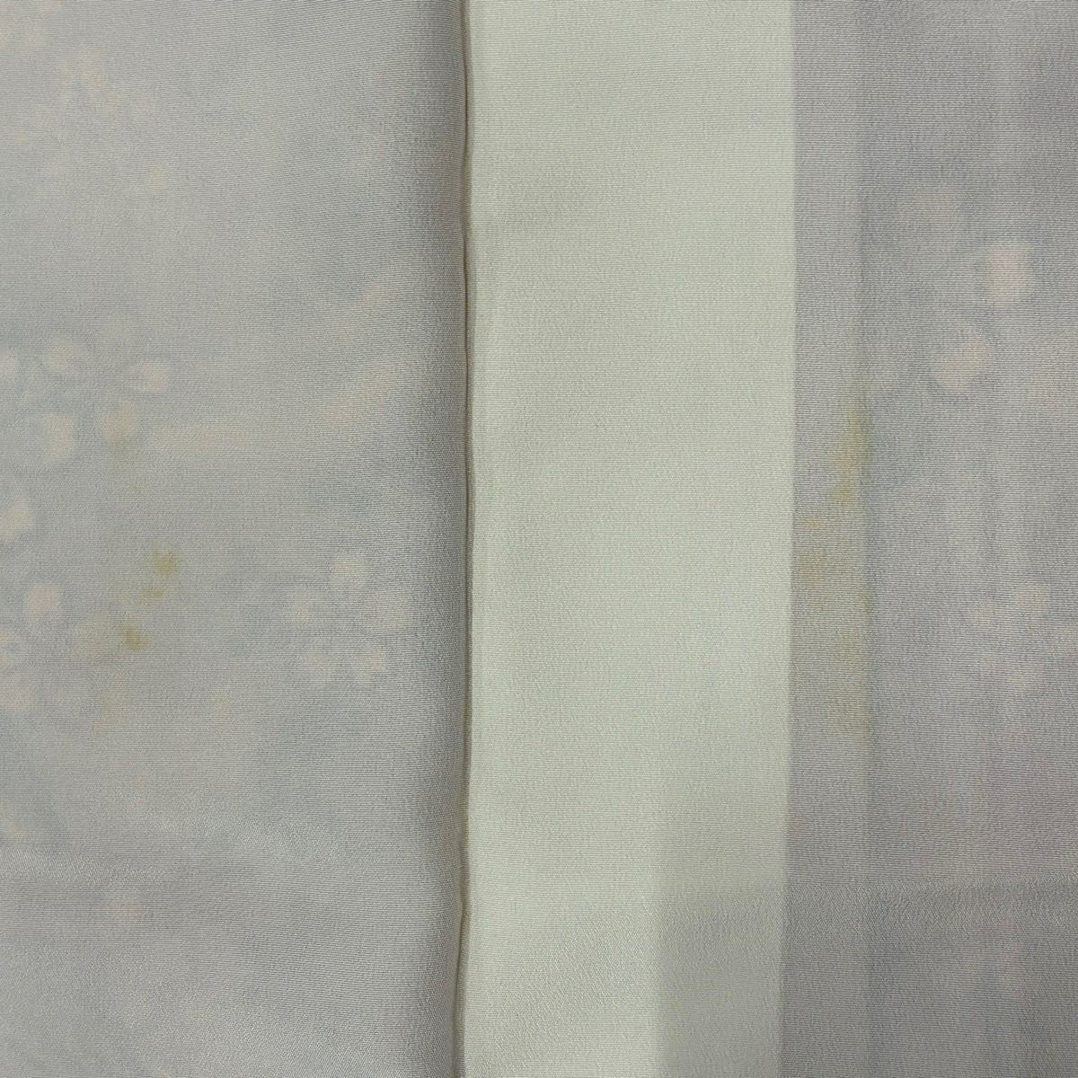 小紋 身長157cm 袖長64.5cm M 雙層 櫻花 仙鶴 金銀彩 漸層 粉米色 純蠶絲 優品級