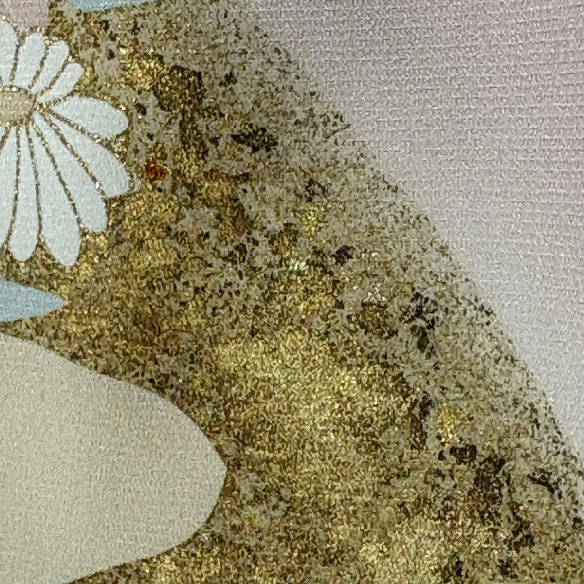 訪問服 身長162cm 袖長67.5cm L 雙層 草花紋紋 霞 金彩裝飾 漸層 淺粉色 純蠶絲 優品級