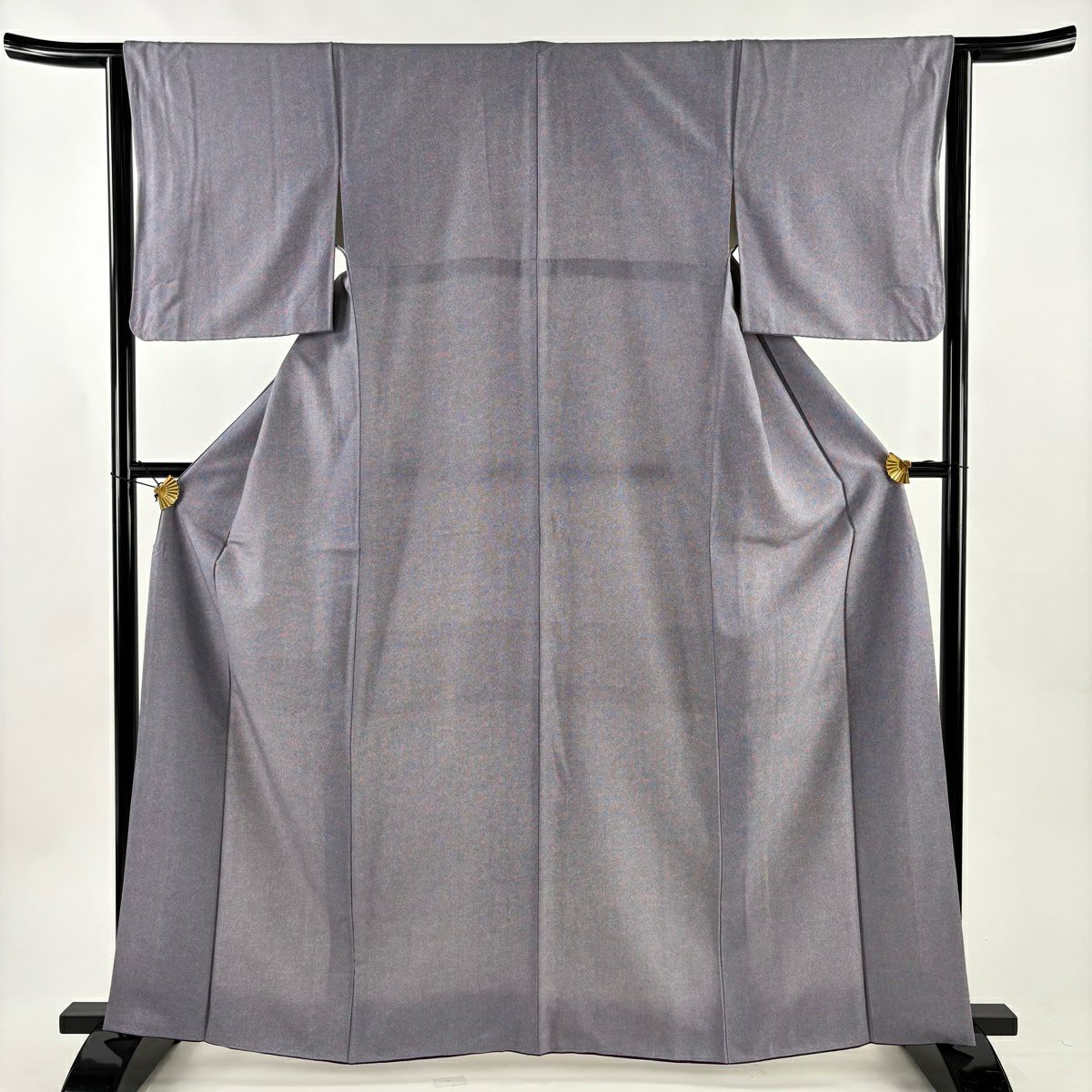 江戶小紋 身長162cm 袖長63.5cm S 雙層 鮫 紫 純蠶絲 秀品級