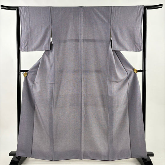 江戶小紋 身長162cm 袖長63.5cm S 雙層 鮫 紫 純蠶絲 秀品級