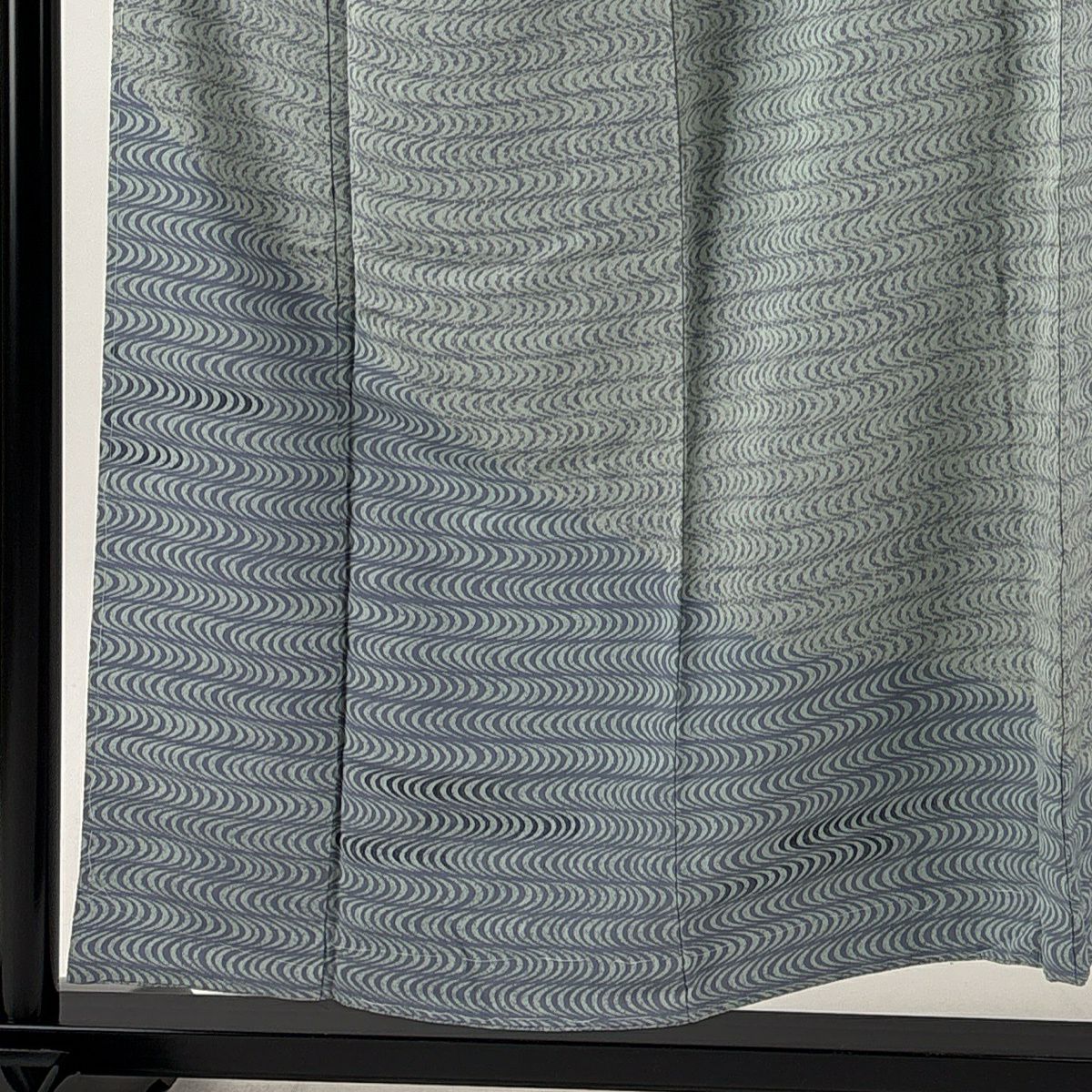 【美品】 付下 身長153cm 袖長63cm S 雙層 幾何學圖案 染分 薄綠 純蠶絲 秀品級