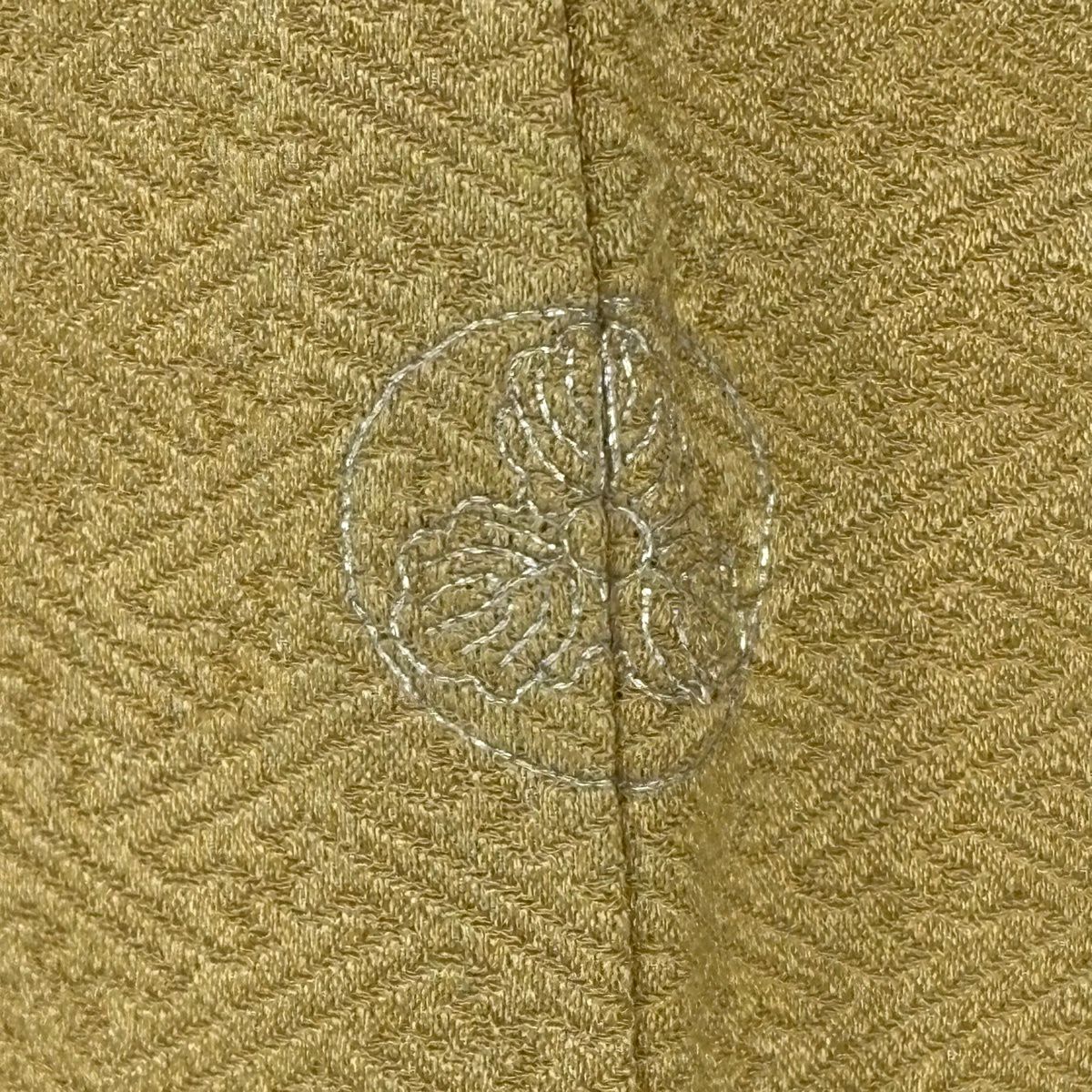 【美品】 付下 身長157cm 袖長65.5cm M 雙層 華紋 霞 刺繡 金銀彩 米色 純蠶絲 秀品級 一つ紋