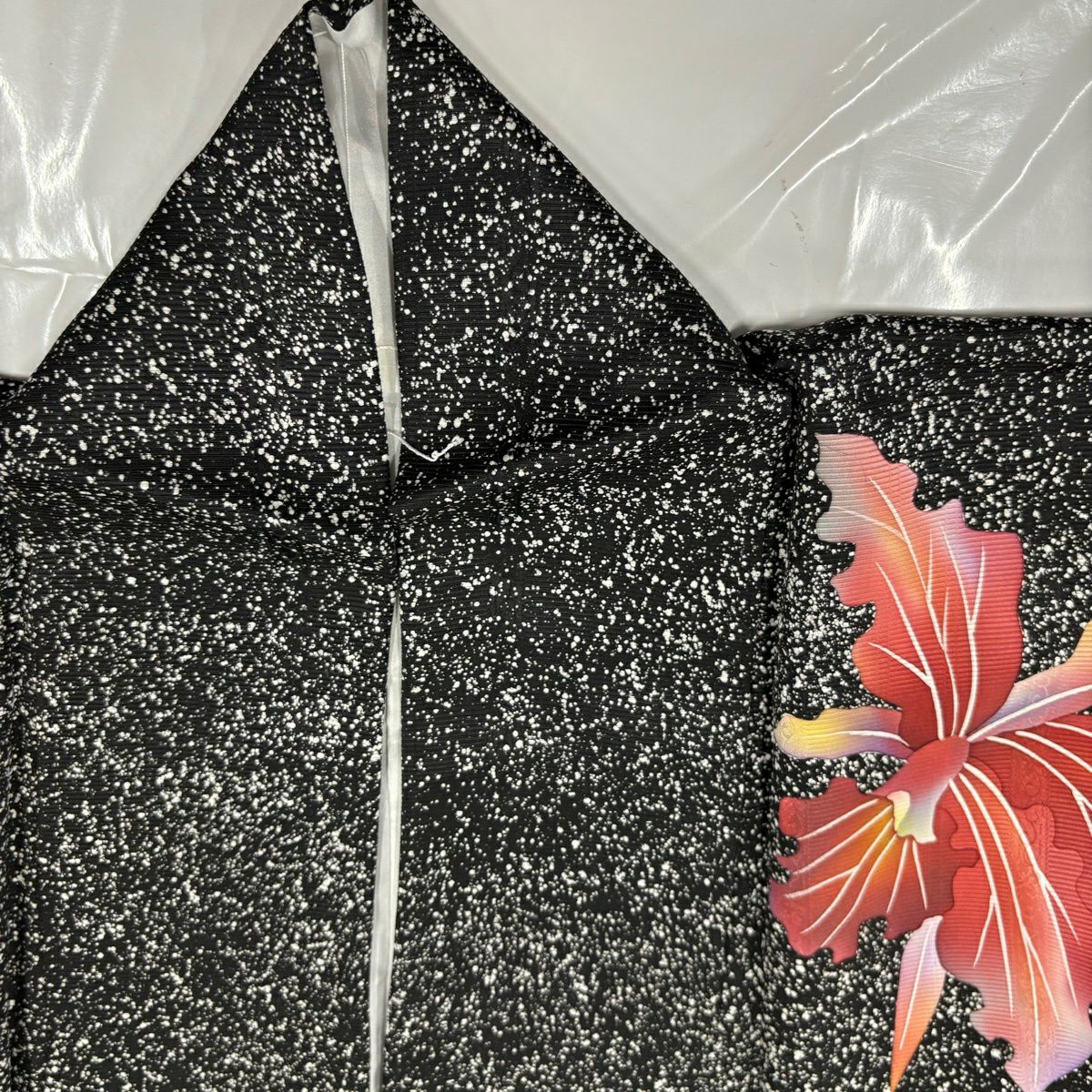 【美品】訪問服 身長159.5cm 袖長64cm M 雙層 蘭 花邊 漸層 黑灰 純蠶絲 優品級