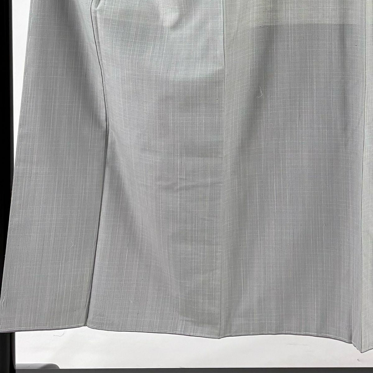 【美品】 紬織 身長150cm 袖長62cm S 雙層 縞 灰 純蠶絲 秀品級