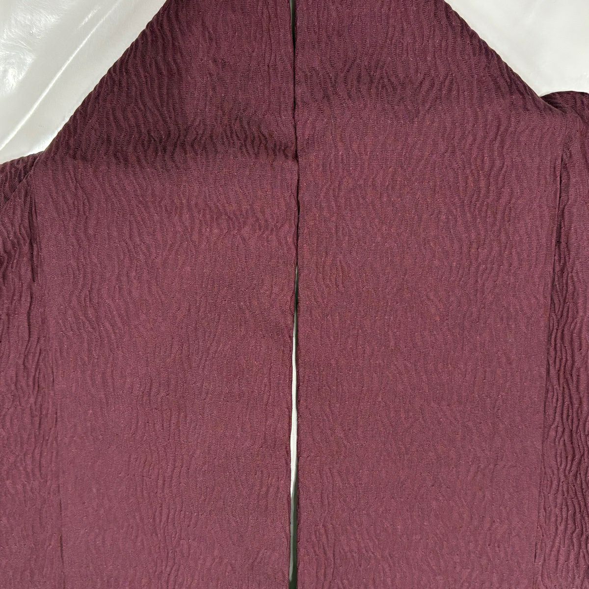 付下 身長163cm 袖長68.5cm L 雙層 草花紋紋 漸層 茶紫 純蠶絲 優品級