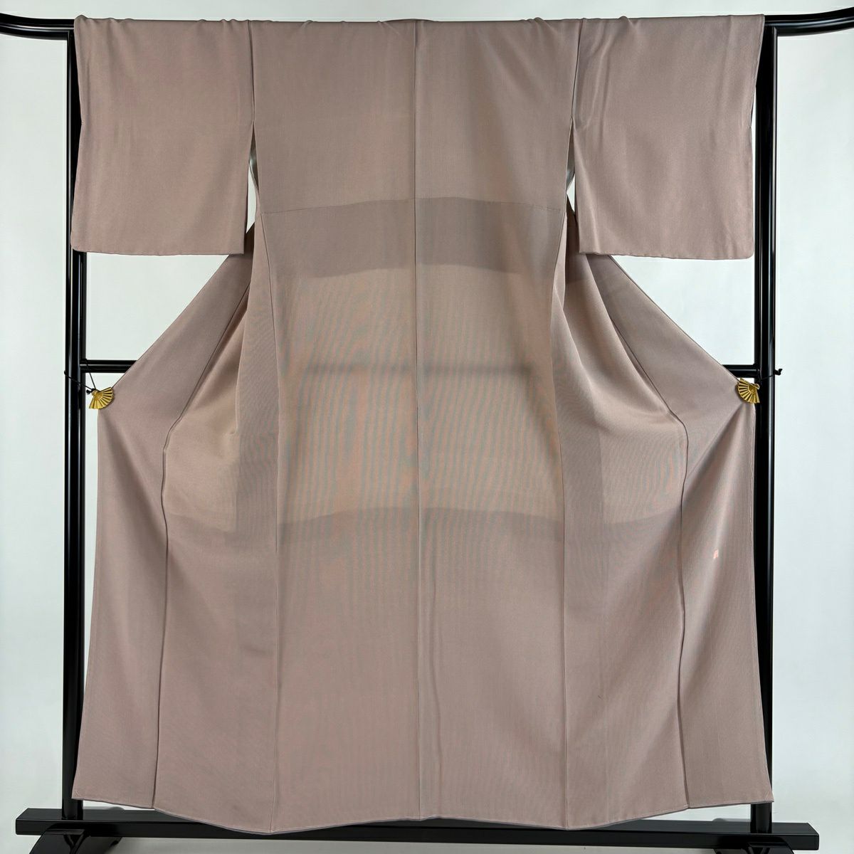 【美品】 江戶小紋 身長156cm 袖長64.5cm M 雙層 落款あり 極毛萬筋 淺粉色 純蠶絲 名品級