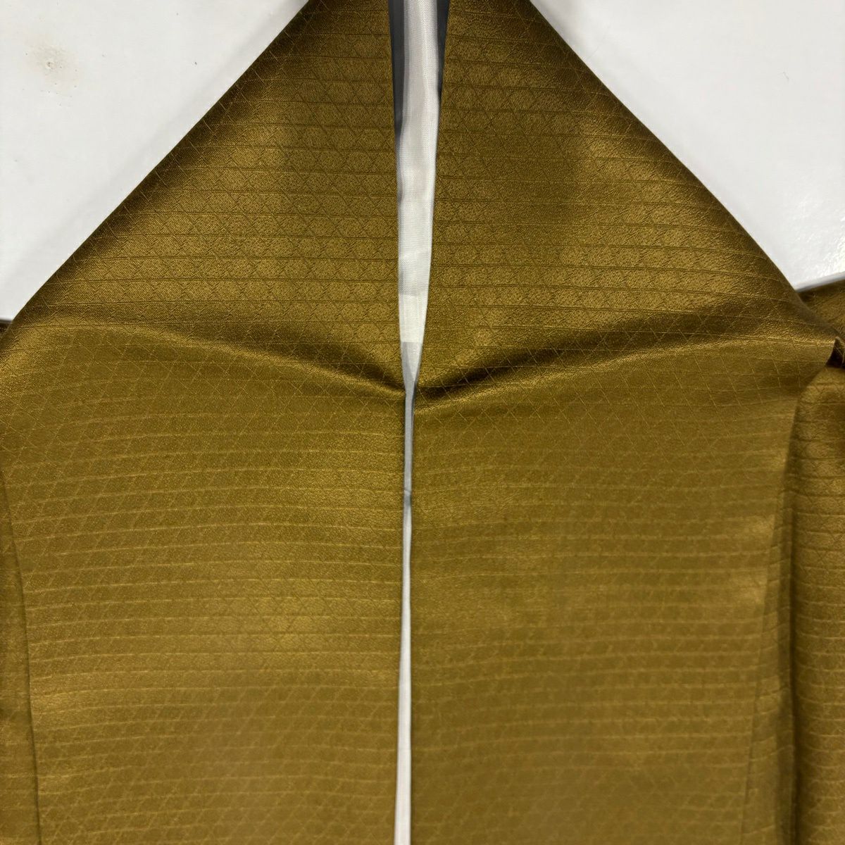 付下 身長157.5cm 袖長62.5cm S 雙層 斉藤三才 落款 草花紋紋 熨斗紋 金銀彩 染分 山吹茶 純蠶絲 名品級