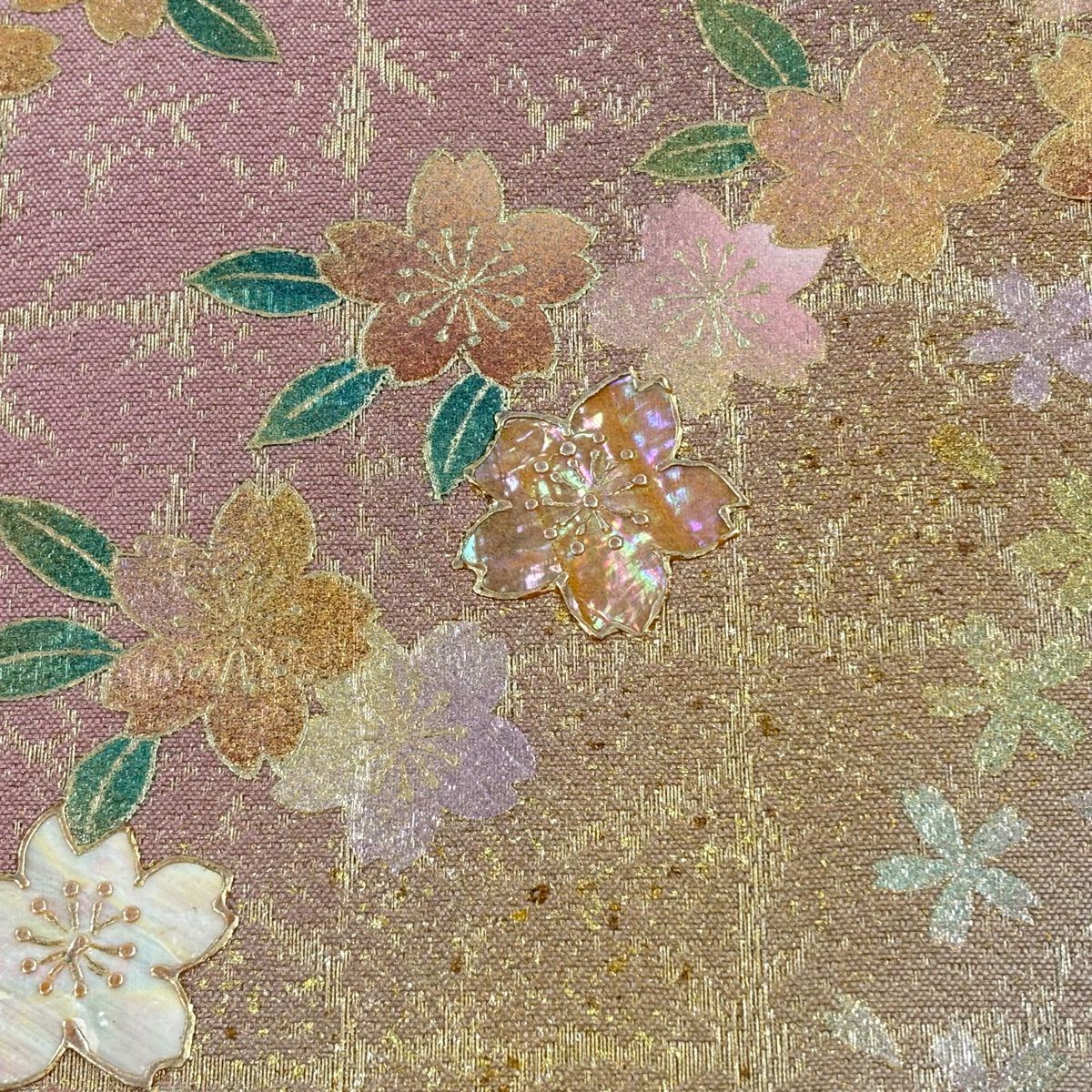 【美品】 袋帶 名品級櫻花格子金絲金銀彩粉紅色お太鼓圖案純蠶絲