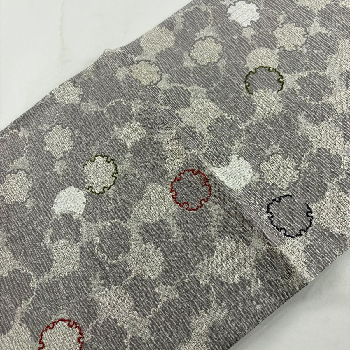 【美品】 袋帶 名品級 證書齊全 雪輪 銀線 灰紫 六通 純蠶絲