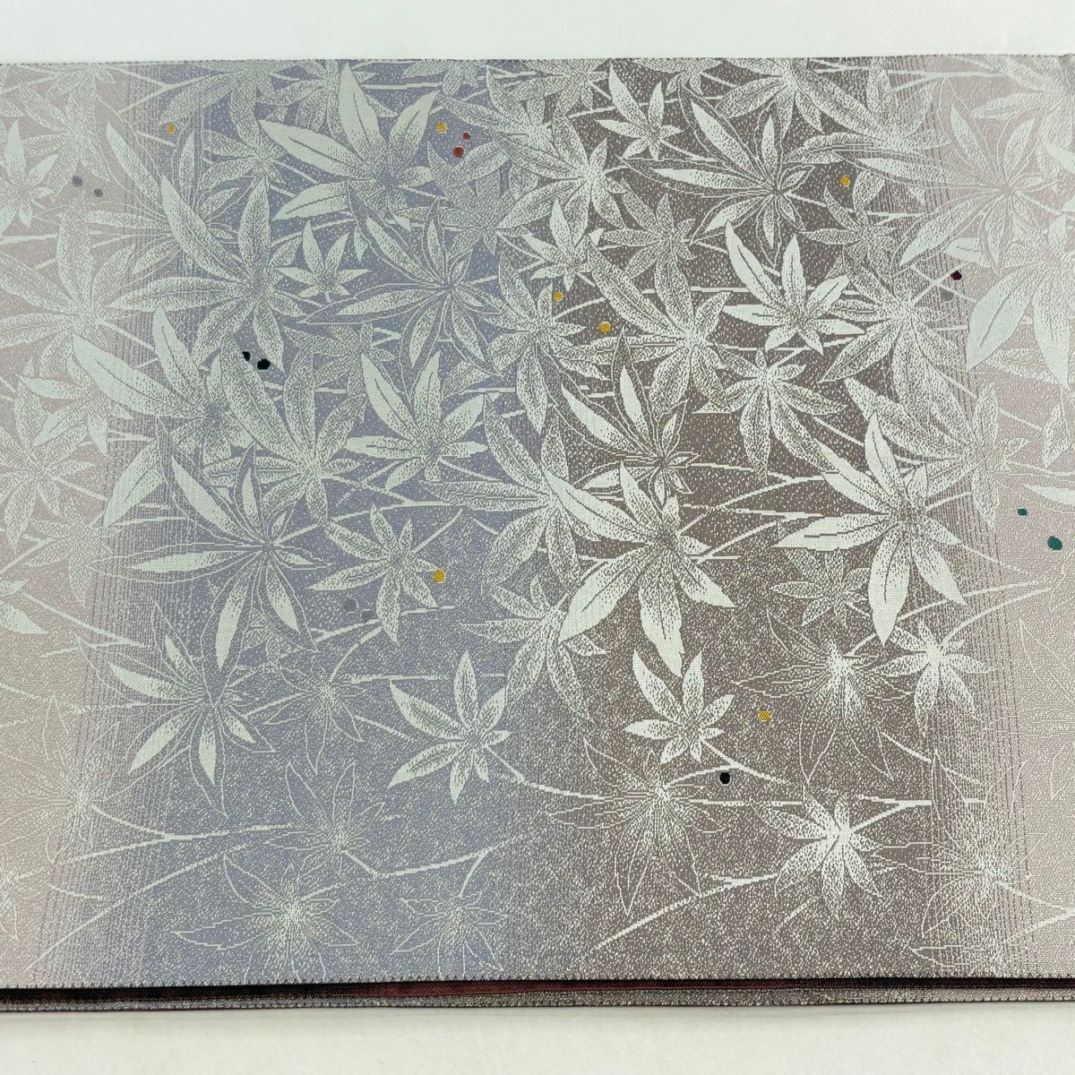 【美品】 袋帶 名品級 葡萄唐草紋 金銀彩 金金箔 灰紫 お太鼓柄 純蠶絲