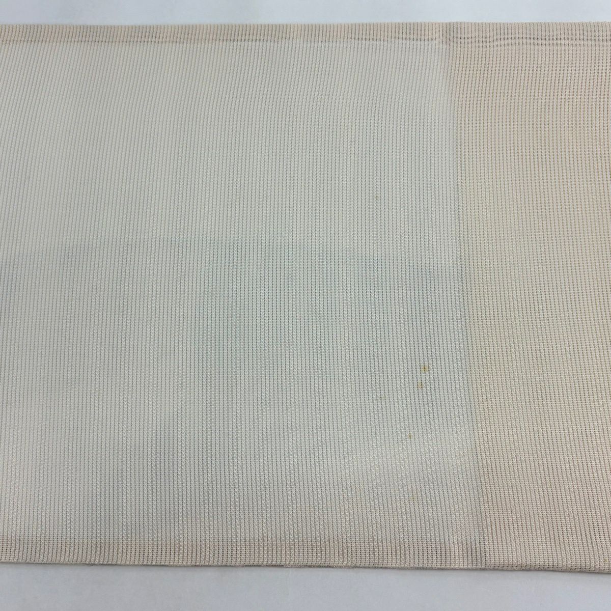 【美品】 袋帶 名品級 夏帶 絽 縞 幾何學 金金箔 奶油 六通 純蠶絲