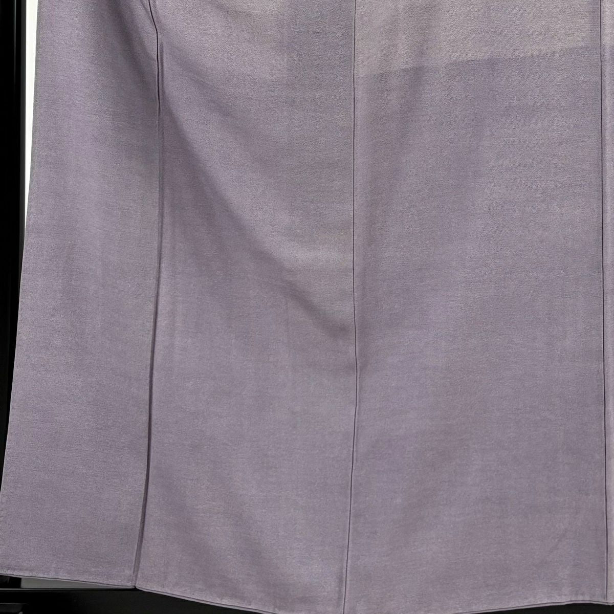 小紋 身長159.5cm 袖長65cm M 雙層 落款あり 霞 薄紫 純蠶絲 名品級 一つ紋