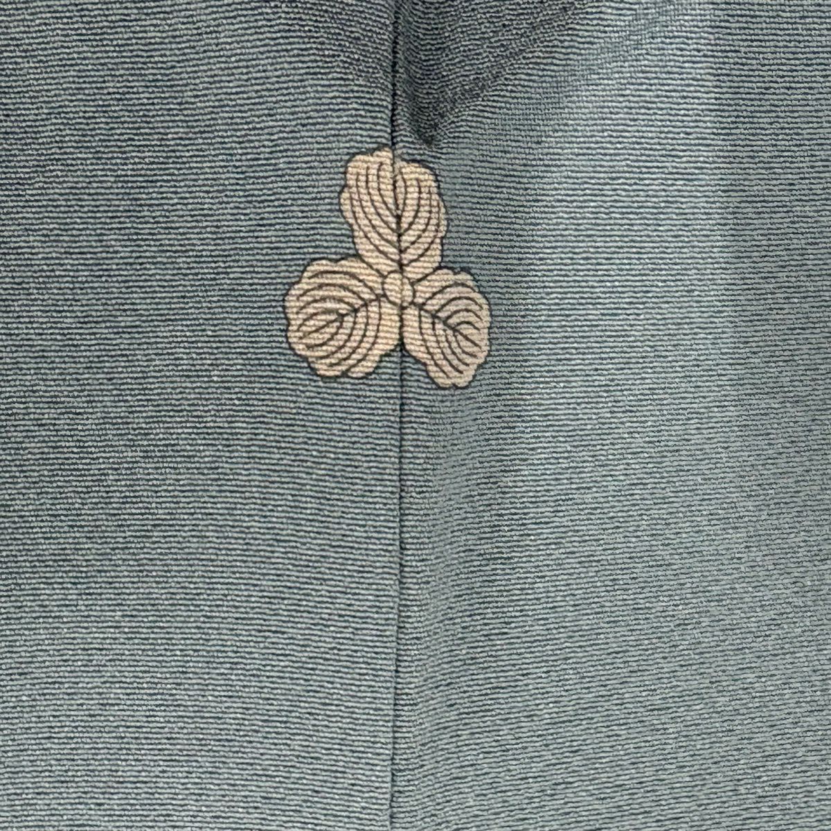 付下 身長157cm 袖長62cm S 雙層 若松樹 牡丹 刺繡 金線 青灰 純蠶絲 名品級 一つ紋