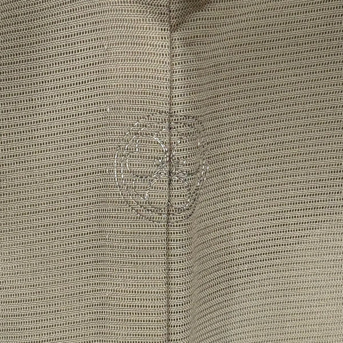付下 身長166cm 袖長63.5cm S 薄物 絽 螳螂 葉子 銀線 刺繡 淺茶 純蠶絲 名品級 一個紋