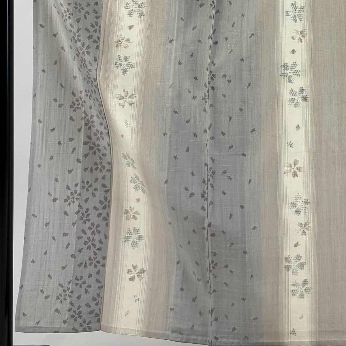 【美品】 紬織 身長155cm 袖長62cm S 單層 櫻花花瓣 灰紫 純蠶絲 名品級