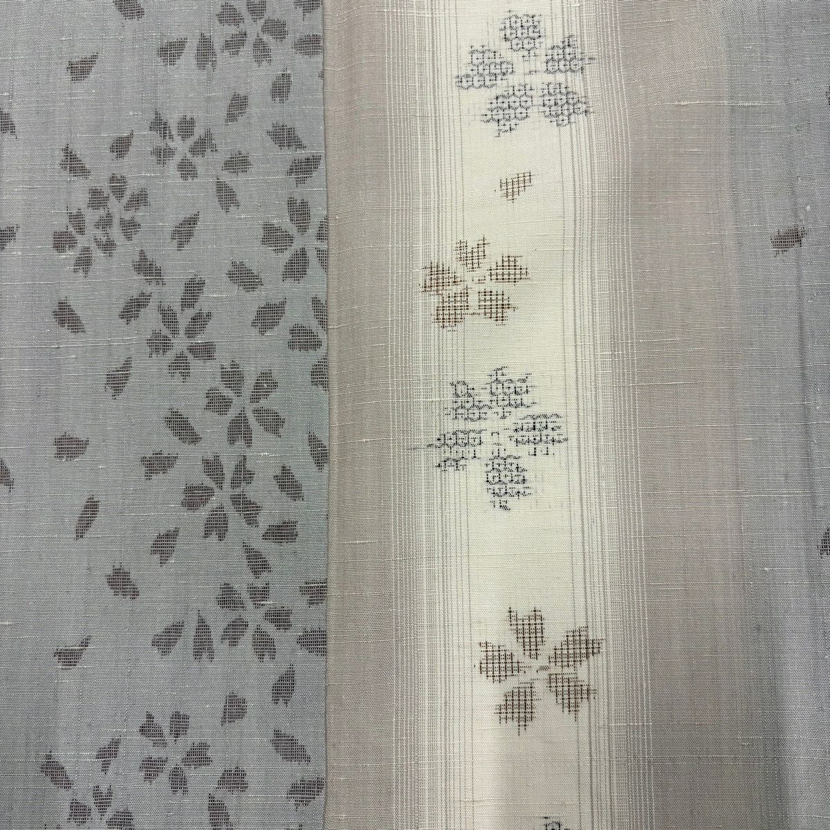 【美品】 紬織 身長155cm 袖長62cm S 單層 櫻花花瓣 灰紫 純蠶絲 名品級