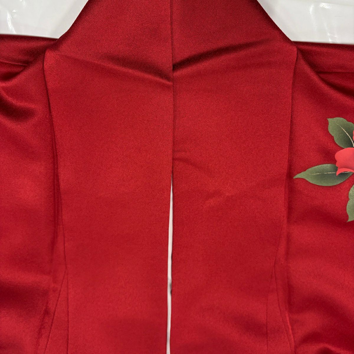 【美品】振袖禮服 身長157cm 袖長66cm M 雙層 扇子 牡丹 金銀彩 漸層 紅 純蠶絲 名品級