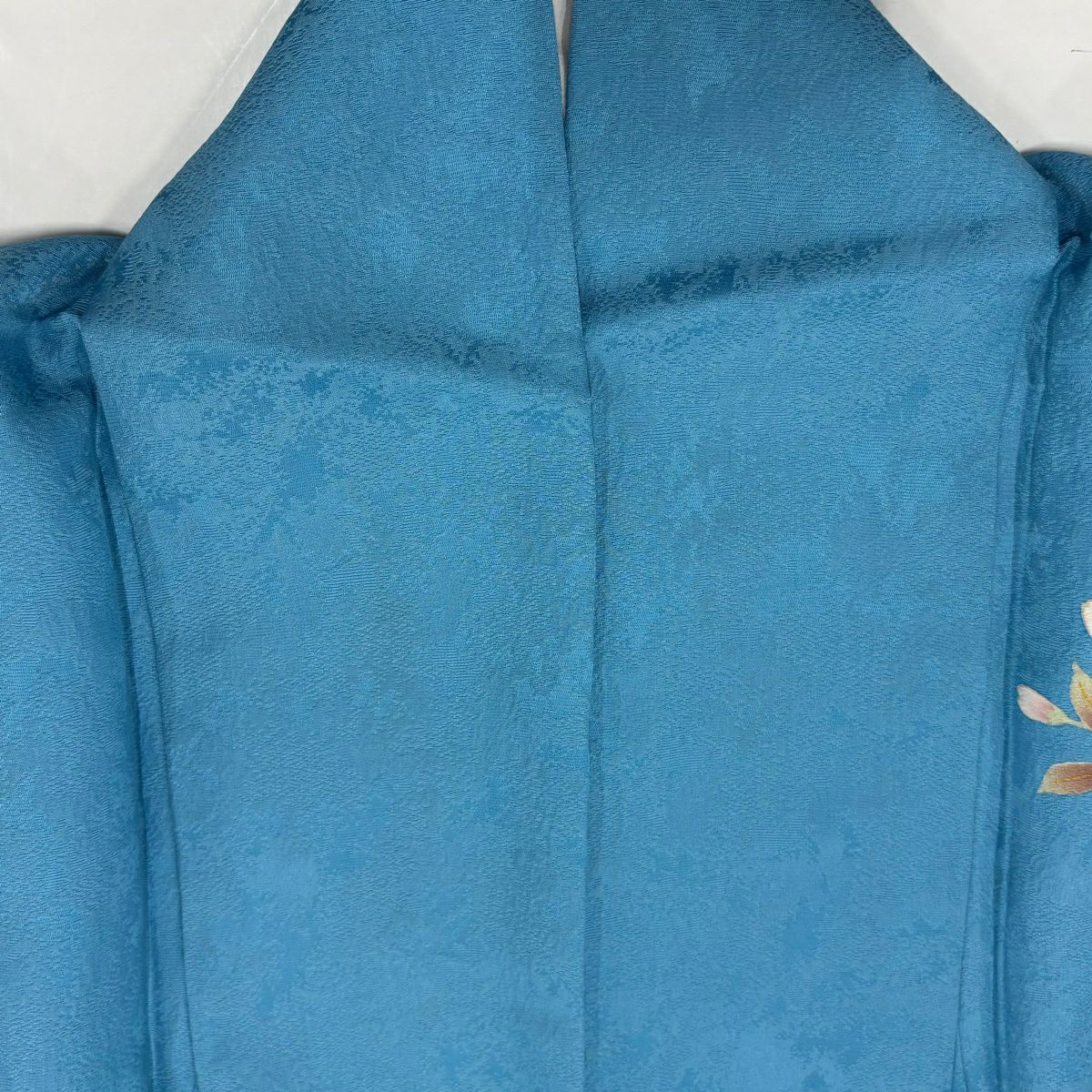 振袖禮服 身長169cm 袖長69.5cm L 雙層 櫻花 金銀彩 漸層 水藍 純蠶絲 名品級